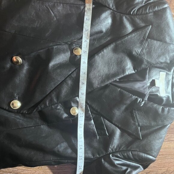 Michael kors Black faux Leather Blazer with Gold Buttons size 4 new - Picture 8 of 8